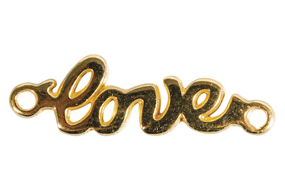 Image of Metall-Zierlement love , 15mm, Ösen 1mm ø, SB-Btl 1Stück bei JUMBO