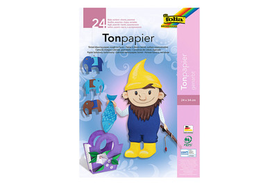 Image of Tonpapier Block 24x34CM 24St farbig bei JUMBO