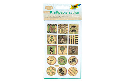 Image of Kraftpapier-Sticker 8ST Vintage bei JUMBO