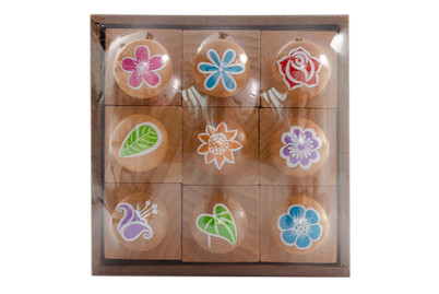 Image of Holz-Stempelset 9ST Blumen bei JUMBO
