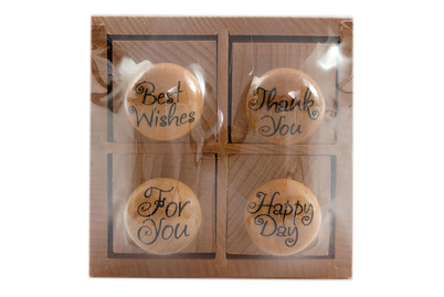 Image of Holz-Stempelset 4ST Wording bei JUMBO