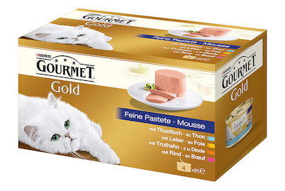 Image of Gourmet Gold Katzenfutter Feine Pastete 4x85g bei JUMBO