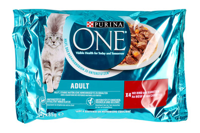 Image of Purina ONE Katzenfutter Adult Rind 4x85g