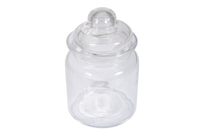 Image of Glas Gefäss mit Glasdeckel, 8cm ø, 12,5cm, 280ml, Öffnung ø5,5cm bei JUMBO