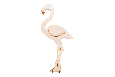 Image of Holz-Flamingo FSC 100%, zum Stellen, 8,6x18cm, Motiv 1seitig, SB-Btl 1Stück