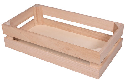 Image of Holzkiste Latten-Optik, FSC Mix Credit, 30,5x16,7x7,6cm, + 2 Wandhaken bei JUMBO