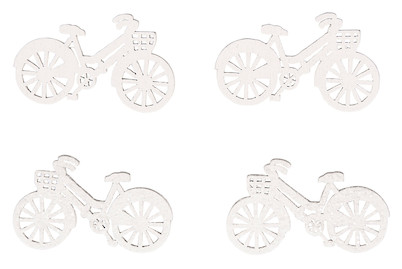 Image of Holz-Streuteile Fahrrad, 4x2cm, teilw. m.Glitter, SB-Btl 10Stück bei JUMBO