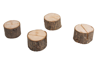 Image of Kartenhalter Holzstamm 3-4.5 cm 4 Stück bei JUMBO