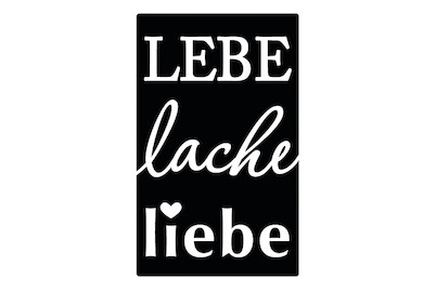 Image of Labels D Lebe,lache,liebe , 40x65mm, SB-Btl 1Stück