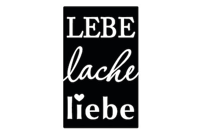 Image of Labels D Lebe,lache,liebe , 40x65mm, SB-Btl 1Stück bei JUMBO