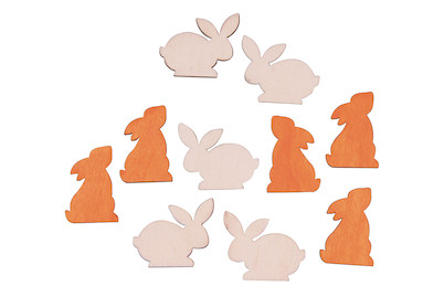 Image of MDF Streuteile Hasen 4x3 cm bei JUMBO