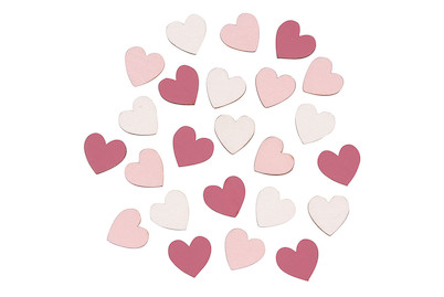 Image of MDF Streuteile Herzchen, 1,6cm ø, 3 Farben, SB-Btl 24Stück bei JUMBO