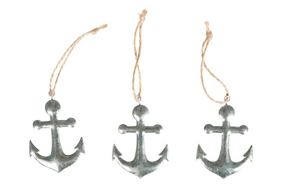 Image of Metall Anker mit Kordel, 4,3x5,2cm, SB-Btl 3Stück bei JUMBO