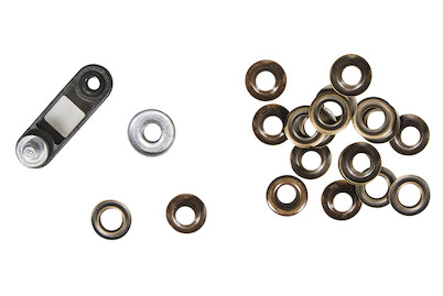 Image of Metall-Ösen zum Einschl., 18mm ø, inkl. Werkzeug, SB-Blister 10Stück bei JUMBO