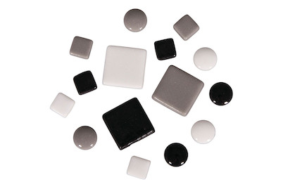 Image of Mosaiksteine-Mischung (ca. 395 St.), 10x10mm, 20x20mm, ø 12mm, Eimer 500g bei JUMBO