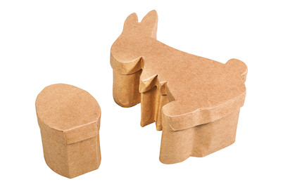 Image of Pappm. Box Hase m. Ei, FSC Recycled 100%, Hase 9,5x16x5cm, Ei 4,7x5,8x4,5cm bei JUMBO