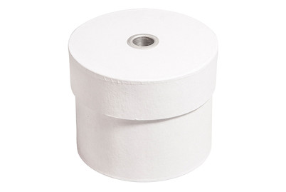 Image of Pappm.Box rund, FSC Rec. 100%, 10x8cm, m. Alu-Kerzeneinsatz ø1,4cm bei JUMBO