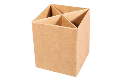 Image of Pappmaché Stiftebox,FSC Recycled 100%, 8x8x10cm, mit Unterteilungen bei JUMBO
