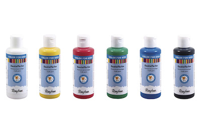 Image of Set-Kinder-Bastelfarbe 6 x 80 ml verschiedene Farben bei JUMBO