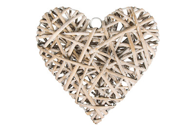 Image of Weidenherz weiss gewischt, 15,5cm ø, zum Hängen bei JUMBO