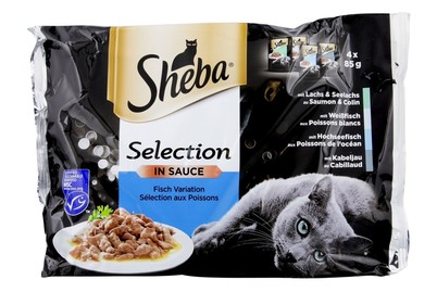 Image of Sheba Selection Katzenfutter in Sauce Fisch 4x85g
