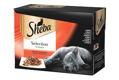Image of Sheba Selection Katzenfutter in Sauce Fisch & Fleisch 12x85g