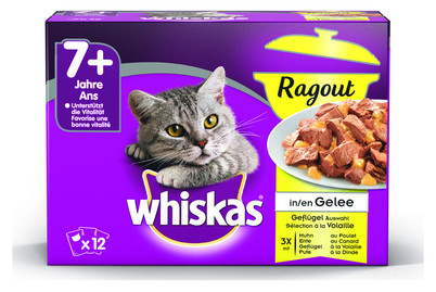 Image of Whiskas 7+ Ragout Geflügel Auswahl in Gelee 12x85g bei JUMBO
