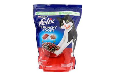 Image of Felix Crunchy & Soft Katzensnack Fleisch & Gemüse bei JUMBO
