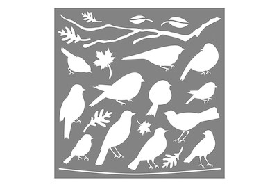 Image of Schablone gefiederte Freunde 30.5x30.5 cm bei JUMBO