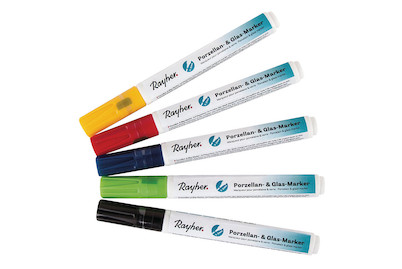 Image of Set Porzellan&Glas-Marker, 1-2mm, Set 5Stück bei JUMBO
