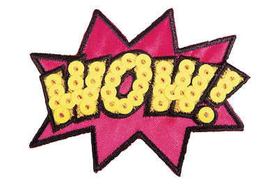 Image of Patch Wow! , 6,5x5,2cm, zum Aufbügeln, SB-Btl. 1Stück bei JUMBO