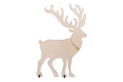 Image of Holz-Hirsch FSC 100%, zum Stellen, 12x18cm, Motiv 1seitig, SB-Btl 1Stück bei JUMBO