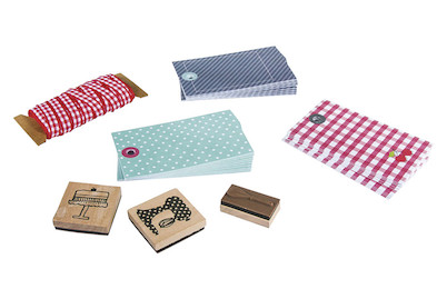 Image of Set-Papier-Geschenkanhänger, Tags+Band+Stempel, SB-Btl bei JUMBO