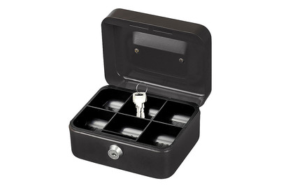 Image of Sparbüchse 6 Zylinderschloss mit 2 Schlüsseln - Schwarz bei JUMBO