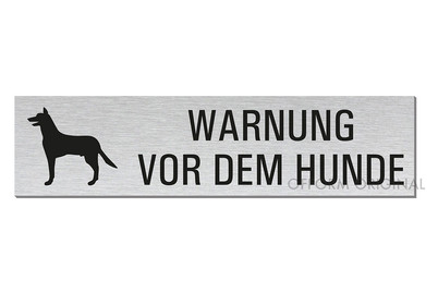 Image of Warnung vor dem Hunde 160x40 mm, Schild Aluminium bei JUMBO
