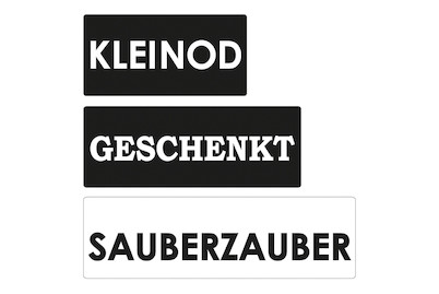 Image of Labels Kleinod , Gesch. , Sauberzauber , 30x15mm, 40x15mm, 50x15mm, SB-Btl 3Stück bei JUMBO