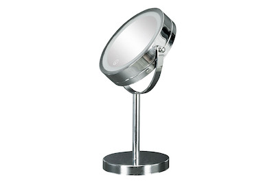 Image of Kleine Wolke Kosmetikspiegel mit 1facher und 5facher Vergrösserung, LED-Licht und Chrom-Standfuss bei JUMBO