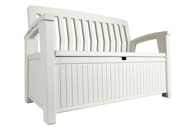 Image of Keter Patio Bench Box (132.7x63.5x89.5cm), weiss