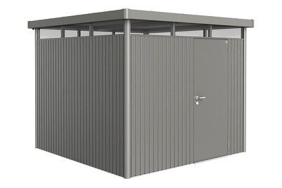 Image of Biohort Gerätehaus HighLine Gr. H4 mit Standardtüre (275 x 275 cm), stahlblech grau bei JUMBO
