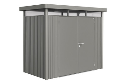 Image of Biohort Gerätehaus HighLine Gr. H1 mit Doppeltüre (275 x 155 cm), stahlblech metallic bei JUMBO