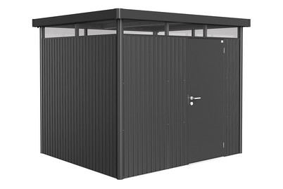 Image of Biohort Gerätehaus HighLine Gr. H3 mit Standardtüre (275 x 235 cm), stahlblech dunkelgrau bei JUMBO