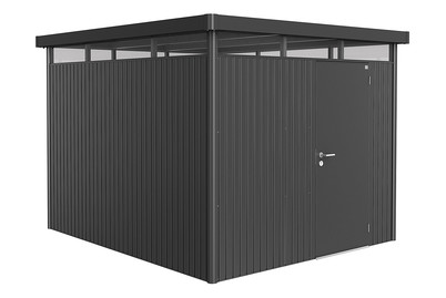 Image of Biohort Gerätehaus HighLine Gr. H5 mit Standardtüre (275 x 315 cm), stahlblech dunkelgrau bei JUMBO
