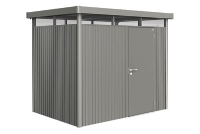 Image of Biohort Gerätehaus HighLine Gr. H2 mit Standardtüre (275 x 195 cm), stahlblech metallic bei JUMBO