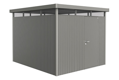 Image of Biohort Gerätehaus HighLine Gr. H5 mit Standardtüre (275 x 315 cm), stahlblech metallic bei JUMBO