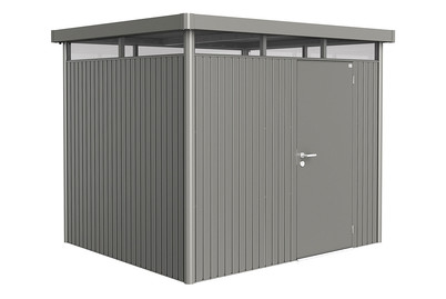 Image of Biohort Gerätehaus HighLine Gr. H3 mit Standardtüre (275 x 235 cm), stahlblech metallic bei JUMBO