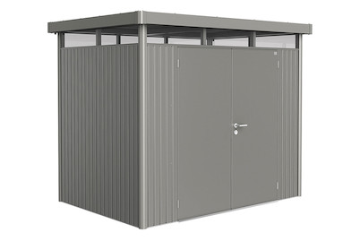 Image of Biohort Gerätehaus HighLine Gr. H2 mit Doppeltüre (275 x 195 cm), stahlblech metallic bei JUMBO
