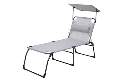 Image of Fiam 3-Bein-Liege 50+, Metallic Weiss/Grau bei JUMBO