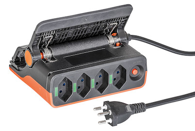 Image of Steckdosenleiste 4xT13 mit Klemmbefestigung bei JUMBO