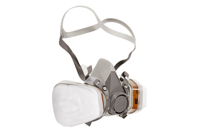 Image of . . . 3M™ Mehrweg-Halbmaske mit Wechselfiltern 6002C, für Farbspritz- und Maschinenschleifarbeiten, Schutzstufe A2P2 bei JUMBO