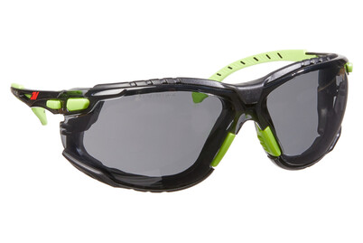 Image of 3M™ Solus™ 1000 Schutzbrille mit Antibeschlag-Beschichtung, Rahmen grün/schwarz, grau, mit Mikrofaserbeutel S1Ggc1